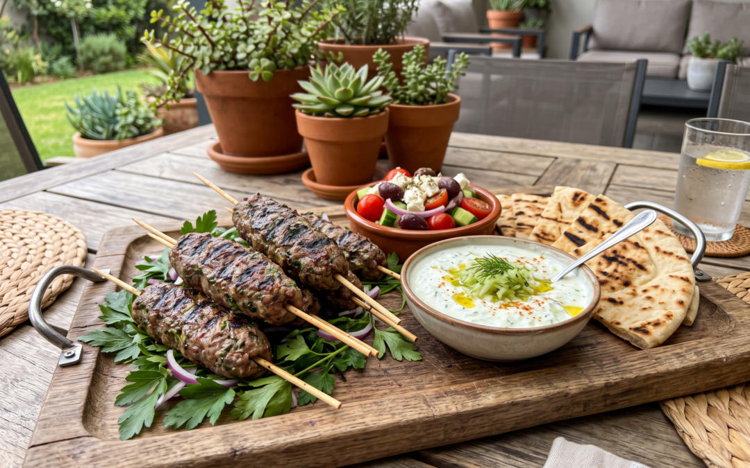 Greek Lamb Koftas with Tzatziki