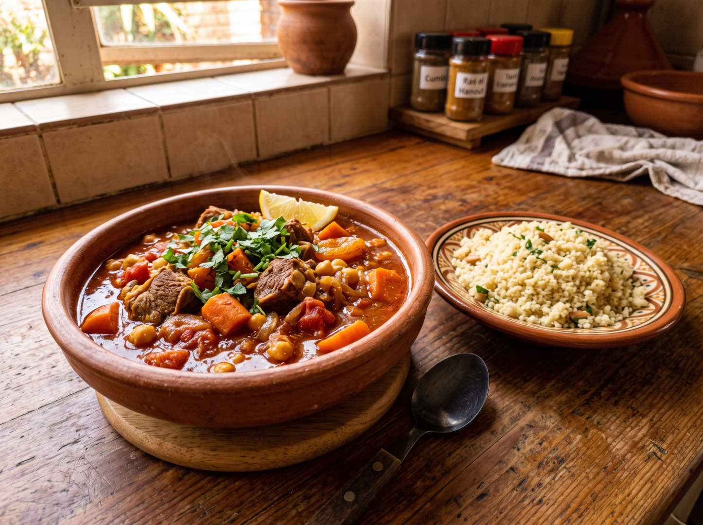 Easy Moroccan-style lamb stew with carrots and tomatoes