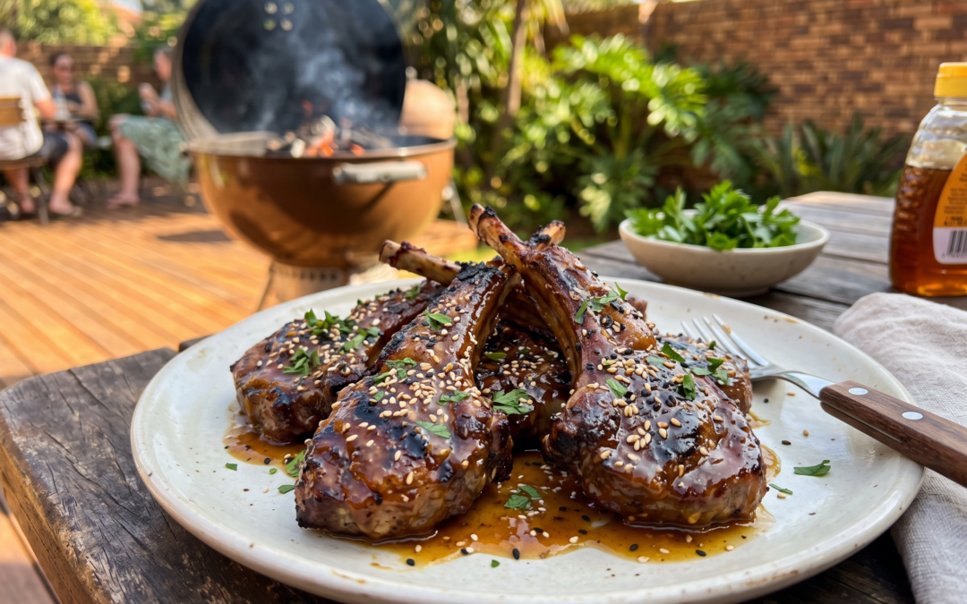 Sticky Honey-Mustard Lamb Riblets